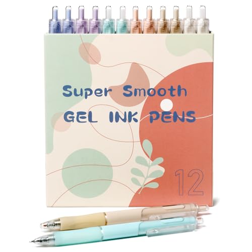 0.38 Ultra Fine Point Gel Pens,No Bleed & Smudge Black Ink,12 Counts | Ultra-Smooth 0.38mm Precision Tip,No-Smear for Note-Taking,Accounting Marking & Detailed,Replaceable Refills for Long-Lasting