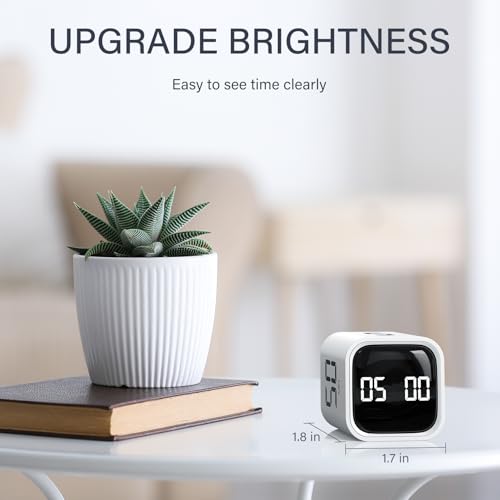 Rotating Productivity Timer 5/25/10/50, Desk Flip Timer for ADHD, White - color: White