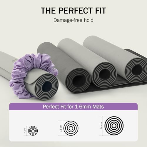 Slim Panda Yoga Mat Scrunchie,Style & Cute Mat Holder,Stretchable Velvet Fabric Fit All Standard Yoga Mats (mat not included) - color: Purple