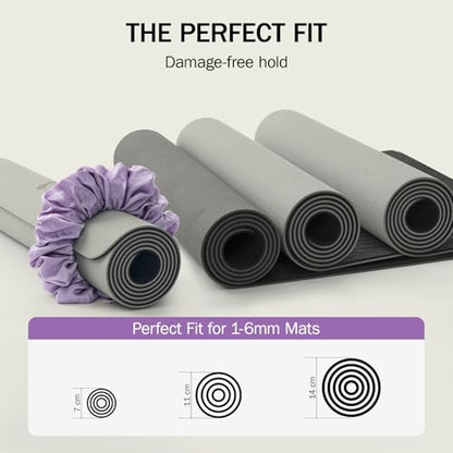 Slim Panda Yoga Mat Scrunchie,Style & Cute Mat Holder,Stretchable Velvet Fabric Fit All Standard Yoga Mats (mat not included) - color: Purple
