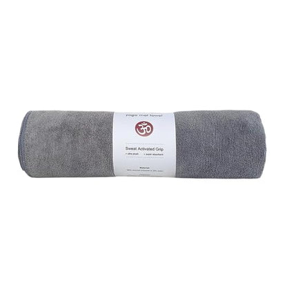 Microfiber Hot Yoga Towel - Mat-Sized, Super Absorbent, Anti-Slip, 24" x 72" - for Exercise, Fitness, Pilates Gear, Grey