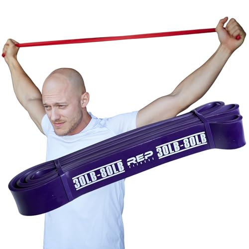 Rep Fitness Pull-Up Bands Resistance Exercise Workout Equipment Set for Home Gym Training – Heavy Duty Stretch Band for Assisted Pullups, Strength Training, Physical Therapy, and Fitness Workouts - color: Purple