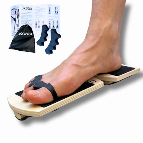 Foot-Ankle-Balance Training Board, Black Wood Balance Board for Adults