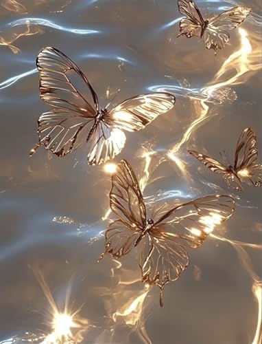 Butterfly Diamond Art Kits for Adults, Butterfly Diamond Painting Kits, 5D Diamond Dot, Gem Painting Kit, Dimond Art Paintings Kit, Crafts for Adults, Crystal Art, Home Wall Decor Gifts 12X16 In - color: 26-68 Butterfly