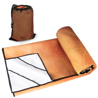 Hot Yoga Towel with Grip Dots, Non Slip, 74"x26", Geometric Flower - color: Geometric Flower, size: 74" x 26"