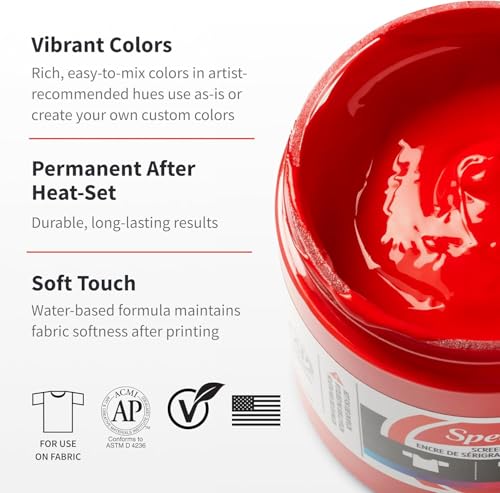 Speedball 004807 Opaque Fabric Screen Printing Ink, 8 fl. oz., Silver