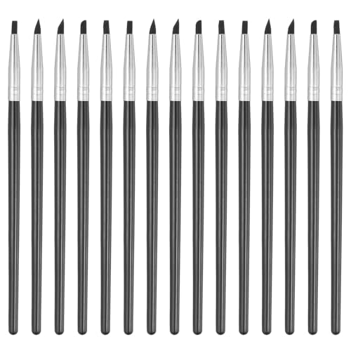 PATIKIL Silicone Clay Sculpting Tool, 15 Pcs Clay Shaping Tool Soft Rubber Modeling Dotting Tool for Pottery Clay Craft Painting Nail Rock, Black (3mm) - color: Black, size: 3mm