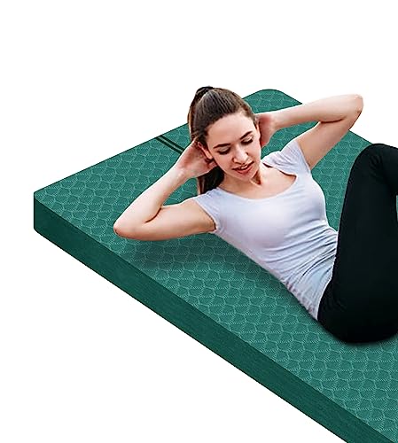 nuveti Large Exercise Mat - 15mm/20mm/30mm Thick Yoga Mat | Workout Mat for Fitness, Yoga, Pilates, Stretching & Floor Exercises for Women & Men with Free Carrying Bag - color: MonetGreen, size: 183X80X20MM