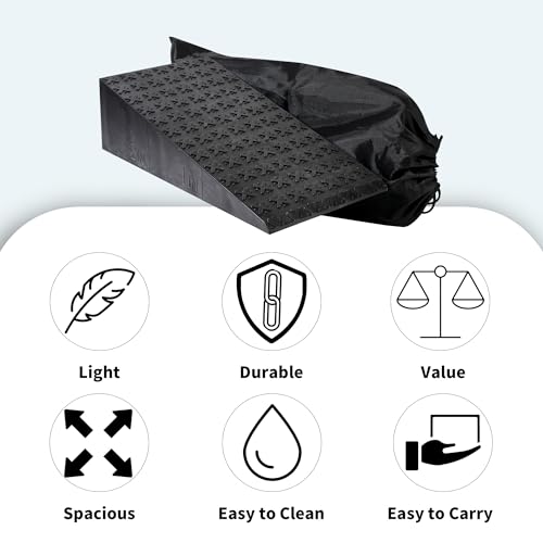 2 PCS Squat Wedge - Durable Slant Board for Calf Stretching, Can Support up to 1,500 lbs, Carry Bag, Non-slip pad Included