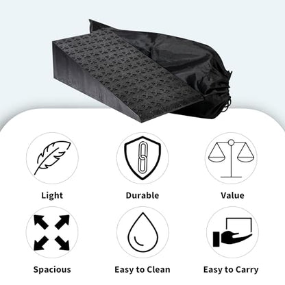 2 PCS Squat Wedge - Durable Slant Board for Calf Stretching, Can Support up to 1,500 lbs, Carry Bag, Non-slip pad Included