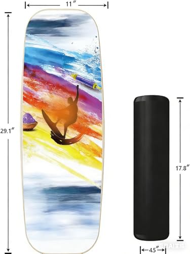 Balance Board Surf Trainer with Adjustable Stoppers - 2 Different Distance Options Balance Board for Surfing, Snowboarding, Skiing, Skateboarding, 300lbs Capacity - color: surfing