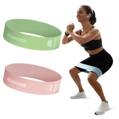 Wide Silicone Booty Bands for Women, 2-Pack Resistance Loops