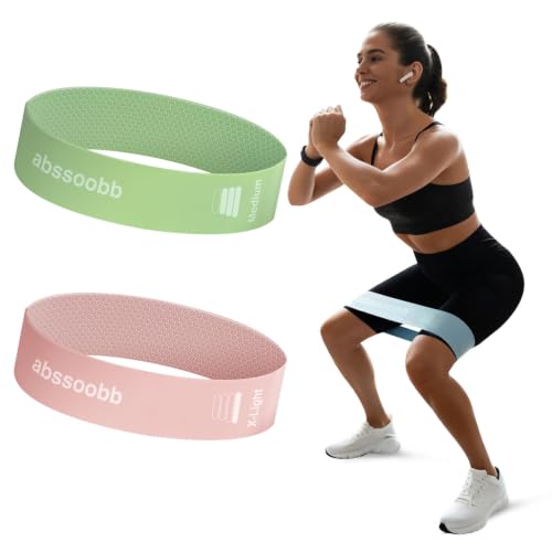 Wide Silicone Booty Bands for Women, 2-Pack Resistance Loops