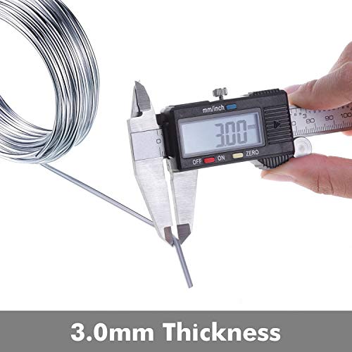 Aluminum Wire, Anezus 9 Gauge Bendable Metal Armature Aluminum Craft Wire for Wreath Making Beading Floral (Silver, 3 mm, 50 Feet/15m) - style: Silver