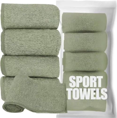 Microfiber Quick Dry Gym Towel, Lint Free Odor-Free Absorbent Fiber, Fast Drying, Men & Women Workout Gear for Body Sweat, Working Out, Towels (Army Green, 5Pack - 16 * 27Inch) - color: Army Green, size: 5Pack - 16*27Inch