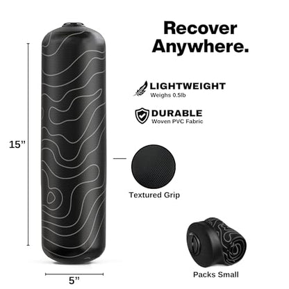 Inflatable Travel Foam Roller for Muscle Recovery and Mobility - color: Topo Black