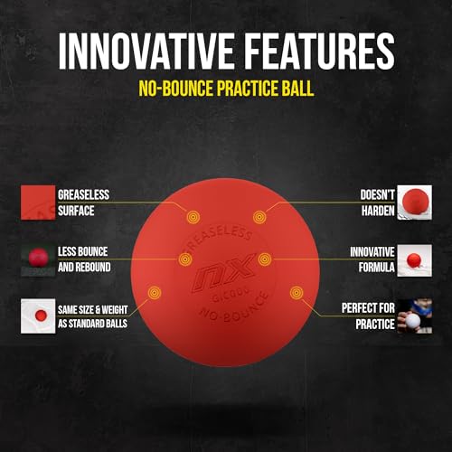 Pearl NX Greaseless Lacrosse Balls by Guardian Innovations - Long Lasting, No-Bounce Balls Perfect for Indoor Play and Practice - size: 20 Pack