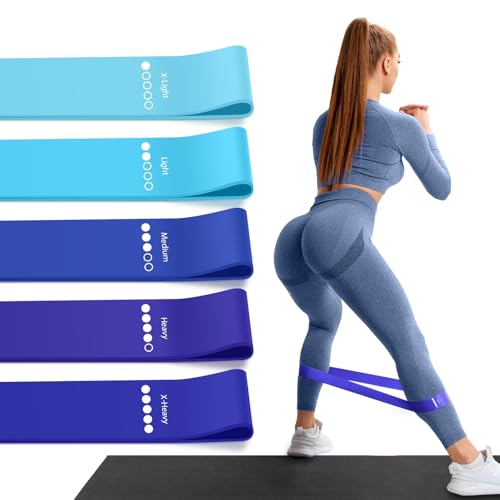 Resistance Bands for Working Out, 5 Levels Exercise Bands Set | Stretch Bands for Exercise for Women&Men, Workout Bands for Fitness, Yoga, Pilates, Physical Therapy - color: Blue