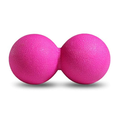 GOGO Peanut Massage Ball for Myofascial Release, Hot Pink Double Lacrosse Fascia Balls for Back Feet Trigger Point Therapy, Deep Tissue - color: Hot Pink