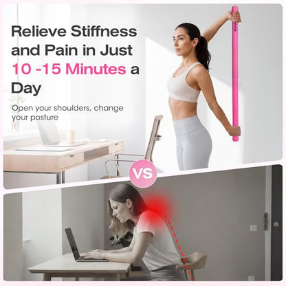 Yoga Stick, Mobility Stick for Stretching, Adjustable Exercise Stick