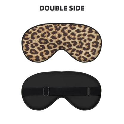 Leopard Print Sleep Mask for Women Men, Soft and Comfortable Eye Mask with Adjustable Strap for Travel Yoga Nap Sleeping - color: Leopard Print