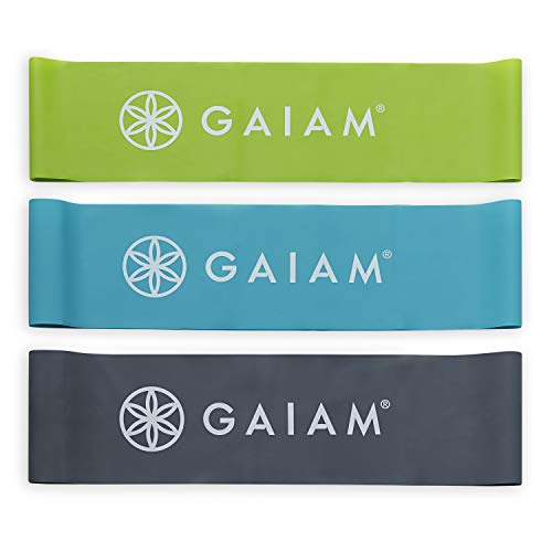 Gaiam Restore Loop Band Kit,Set of 3, Light, Medium,Heavy Lower Body Loop Resistance Bands for Legs and Booty Exercises & Workouts,15"x 4"Bands