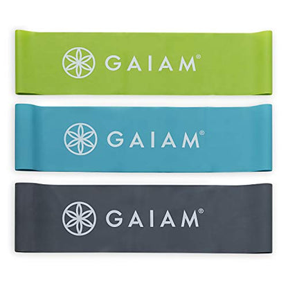 Gaiam Restore Loop Band Kit,Set of 3, Light, Medium,Heavy Lower Body Loop Resistance Bands for Legs and Booty Exercises & Workouts,15"x 4"Bands