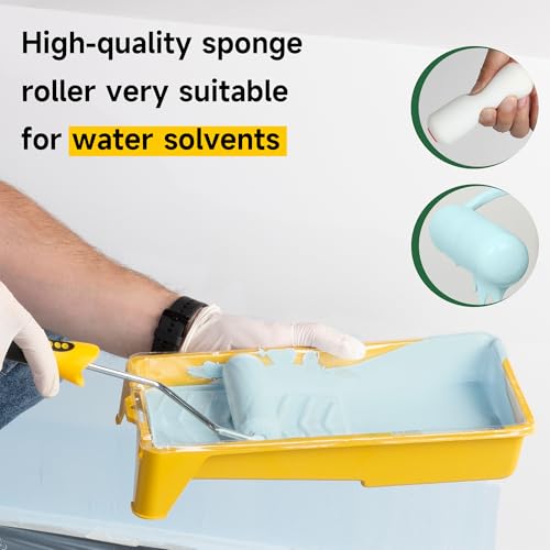 VOOMEY Mini Paint Roller Covers, 4 Inch High Density Foam Roller, 24 Pack | Small Paint Roller, Fits All Flat Surfaces, Including Walls, Cabinets, Furniture, Doors, Tables & DIY Painting Projects - style: 4 inch 24 pack（white）