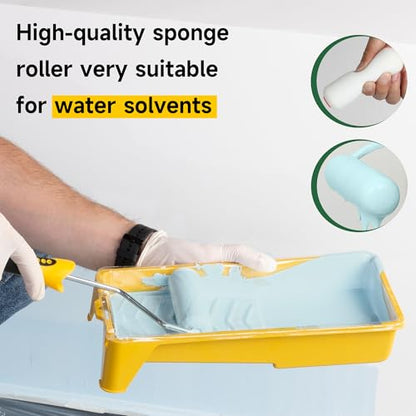 VOOMEY Mini Paint Roller Covers, 4 Inch High Density Foam Roller, 24 Pack | Small Paint Roller, Fits All Flat Surfaces, Including Walls, Cabinets, Furniture, Doors, Tables & DIY Painting Projects - style: 4 inch 24 pack（white）
