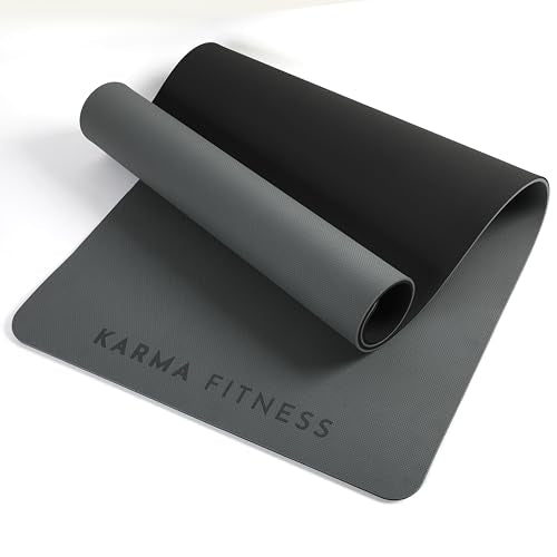 Large Workout Mat - 10mm Extra Thick Exercise Mat & Wide Yoga Mat, 72"x32" - color: Grey