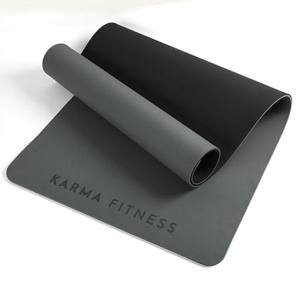 Large Workout Mat - 10mm Extra Thick Exercise Mat & Wide Yoga Mat, 72"x32" - color: Grey