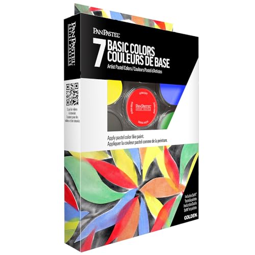 PanPastel Artist Pastels by Golden, Basic Colors Set, 7 Color, Professional Artist Pastels, Unique Pan Format (Cake-Like)