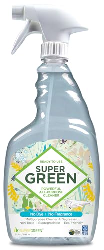 SuperGreen Powerful All-Purpose Cleaner and Degreaser | USDA Certified Bio-Based, Non-toxic, NO Ammonia or Phosphates, 32 fl oz 4-Pack (4) - size: 32 Fl Oz (Pack of 4)