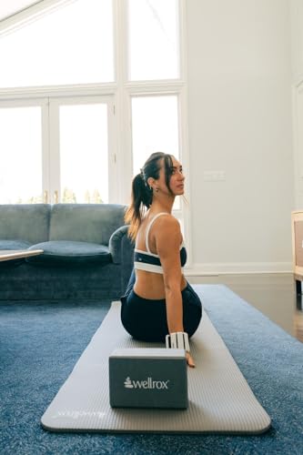 Wellrox Supportive Yoga Block Non-Slip EVA for Yoga, Pilates, Stretching, and Meditation (4"x6"x9") - color: Cool Gray