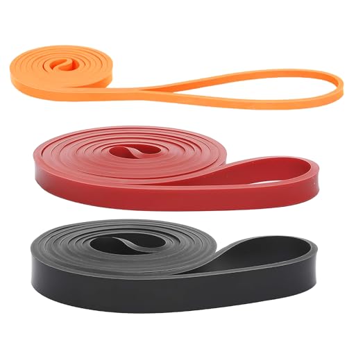 Resistance Bands for Working Out, Pull up Bands, Workout Bands, Exercise Bands, Stretching Bands for Strength Training, Fitness, Mobility Training, Home Workout, Physical Therapy, Stretching - color: Orange (5-15lb), Red (15-35lb), Black (25-65lb)