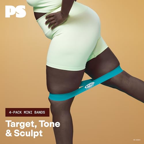 POPSUGAR Mini Loop Resistance Bands, 4-Pack (Periwinkle)