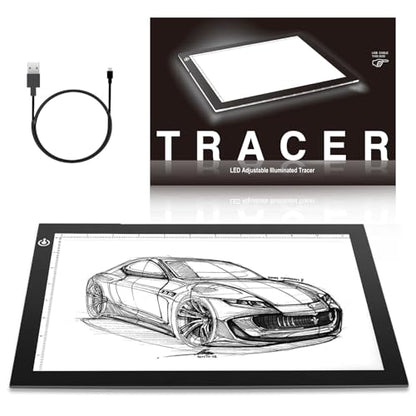 ME456 A4 LED Light Box 14" Light Pad USB Power Light Table for Tracing, | Tattoo Transferring, Drawing, Sketching, Animation, Stenciling, Diamond Art Painting, Home & Classroom Learning Activities - style: 14" Black (USB Powered)