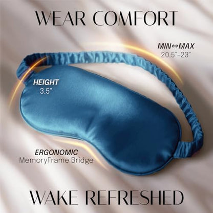 Silk Sleep Mask Eye Mask Blindfold with Double Layer Silk Filling and Elastic Strap for Full Night's Sleep, Travel and Nap, Eye Cover Eyeshade with Luxury Bag and Ear Plugs by OLESILK (Royal Blue) - color: Royal Blue