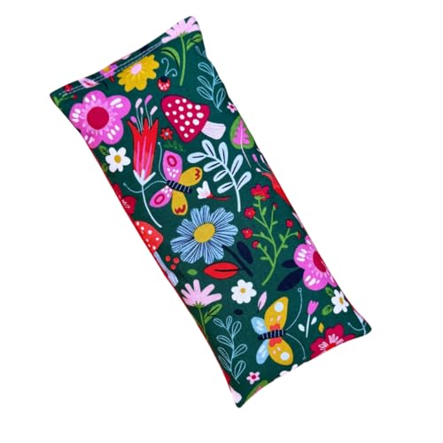 Eye Pillow for Yoga, Microwavable Moist Heat Eye Compress, Cold Pack, Weighted Pad for Relaxation or Meditation, Headache Migraine Relief (Red, Green, White) - color: Mushroom