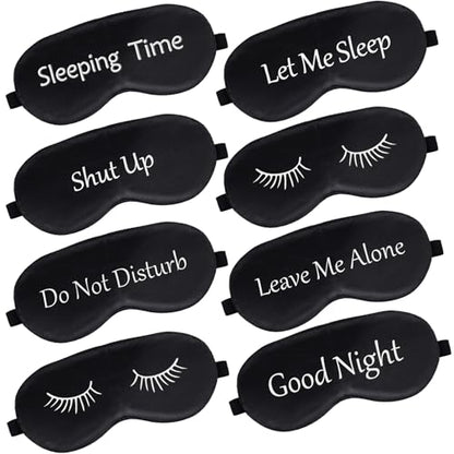Geyoga 8 Pack Silk Funny Sleep Masks for Women Sleep, Dark Colors - color: Dark Colors