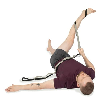 OPTP Stretch Out Strap Pro with Exercise Book, 11 Loops USA-Made Yoga Strap