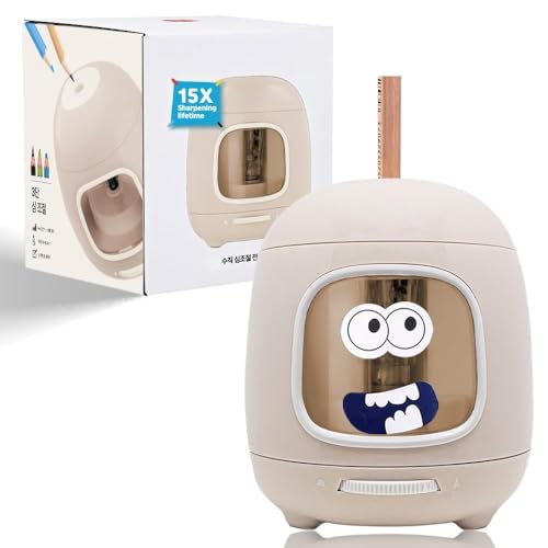 Electric Pencil Sharpener,5000 Times for Blade,Interchangeable Blade,3 Years Warranty,Battery/2A USB Powered,Suitable for 6-8mm, for Home, Office, School (Grey) - color: Grey