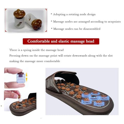 Acupressure Sandals,Acupressure Foot Massager with Anti-Slip Sole,Plantar Fasciitis Relief with Imitate Person Rotation Finger Pressure (Brown, L-Women(8.5-10)/Men(7.5-9)) - color: Brown, size: L-Women(8.5-10)/Men(7.5-9)