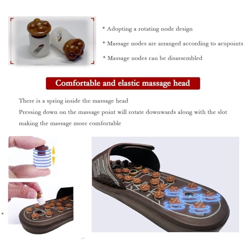 Acupressure Sandals,Acupressure Foot Massager with Anti-Slip Sole,Plantar Fasciitis Relief with Imitate Person Rotation Finger Pressure (Brown, XL-Men(9-10.5)) - color: Brown, size: XL-Men(9-10.5)