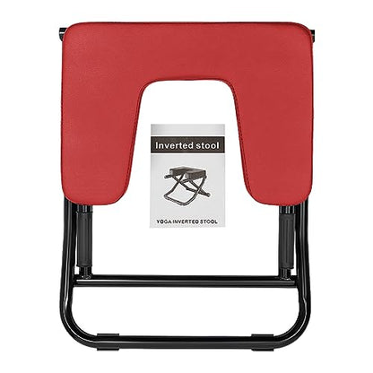 Yoga Headstand Bench, Yoga Inversion Chair, Inversion Chair, Headstand Trainer for Practice Head Stand, Shoulderstand and Strength Training - color: Red