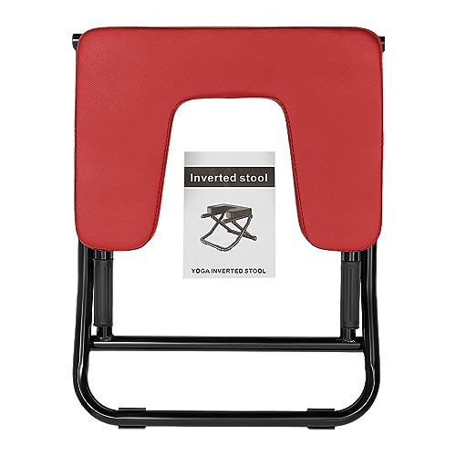 Yoga Headstand Bench, Yoga Inversion Chair, Inversion Chair, Headstand Trainer for Practice Head Stand, Shoulderstand and Strength Training - color: Red