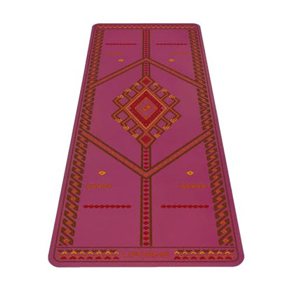 Liforme Printed Yoga Mat - Patented Alignment Design, Ultimate Grip - color: Majestic Carpet - Maroon
