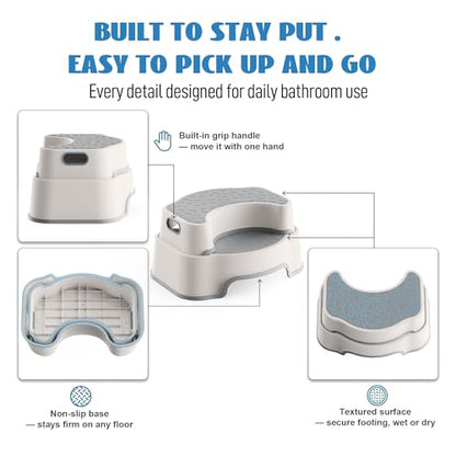 UNCLE WU 2-in-1 Adjustable Toilet Stool for Adults, Bathroom Foot Rest