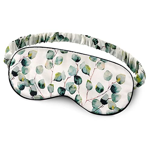 OLESILK 100% Natural Mulberry Silk Sleep Eye Mask Block Out Light, Fashion Printed Eye Mask Blindfold for Women Men Full Night Sleeping, Chic Eye Cover Eyeshade, Pattern 2 - color: Pattern 3