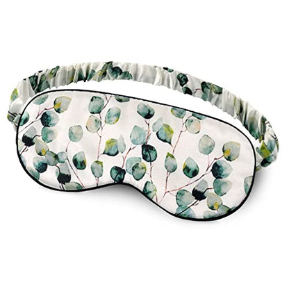 OLESILK 100% Natural Mulberry Silk Sleep Eye Mask Block Out Light, Fashion Printed Eye Mask Blindfold for Women Men Full Night Sleeping, Chic Eye Cover Eyeshade, Pattern 2 - color: Pattern 3